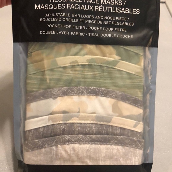 DKNY 5 pack face masks multi designs. Adjustable ear loops/nose piece. NWT - Picture 2 of 7